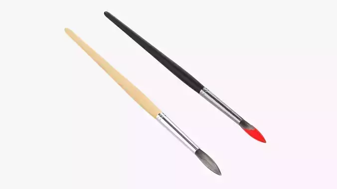 Artistic paintbrush round 3D model