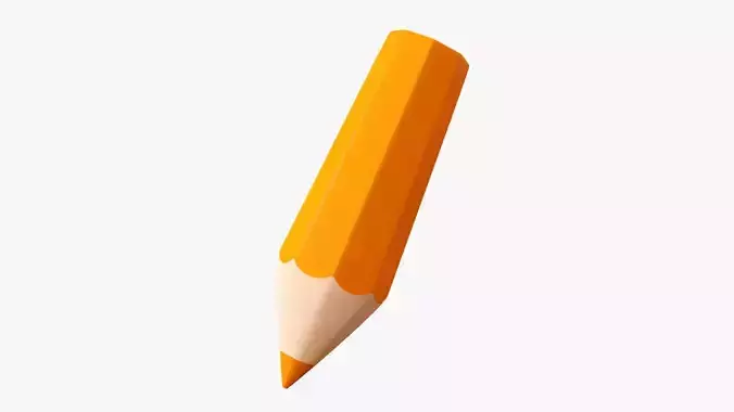 Tilted stylized pencil 3D model