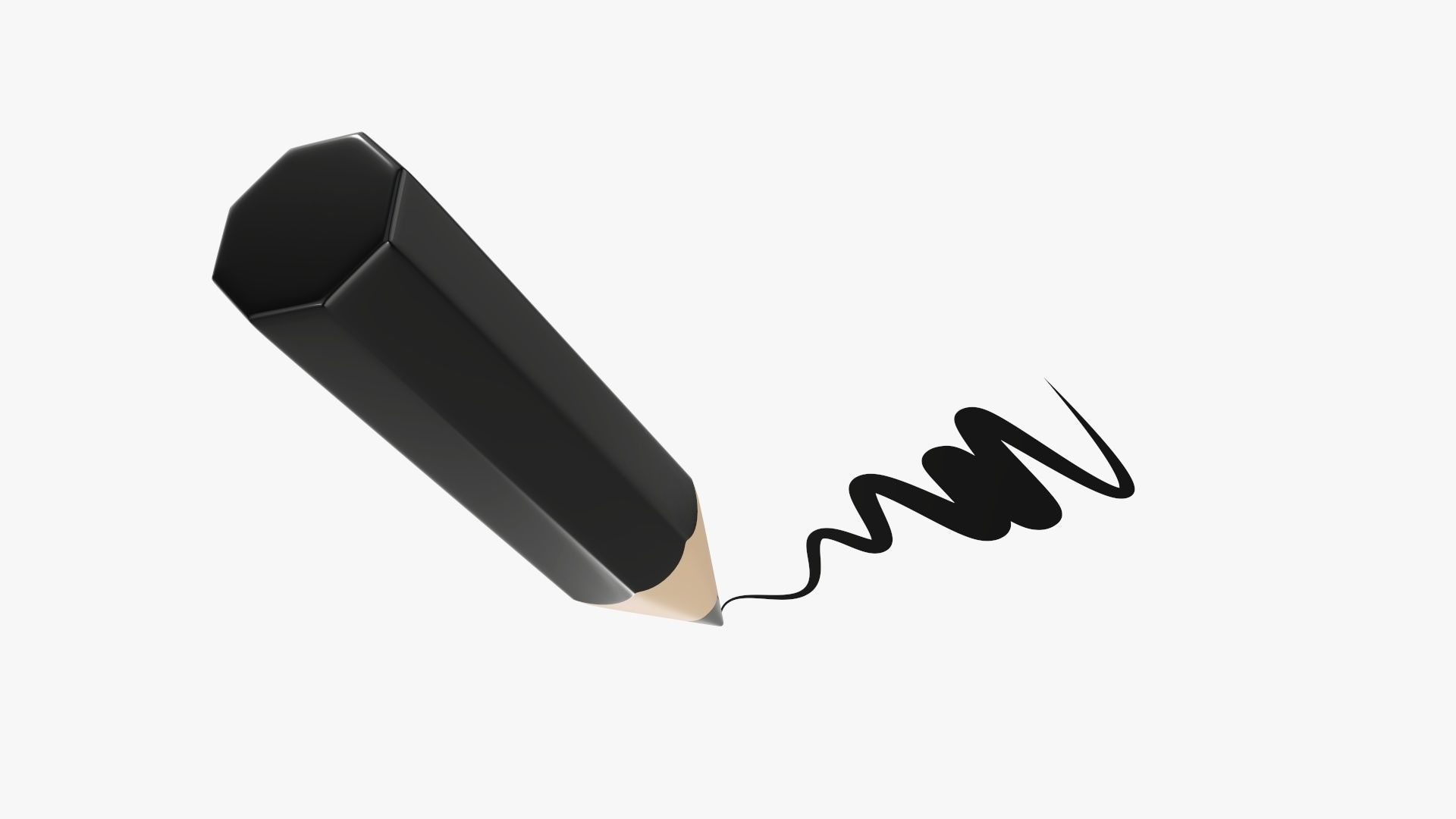Writing tilted pencil 3D model_2