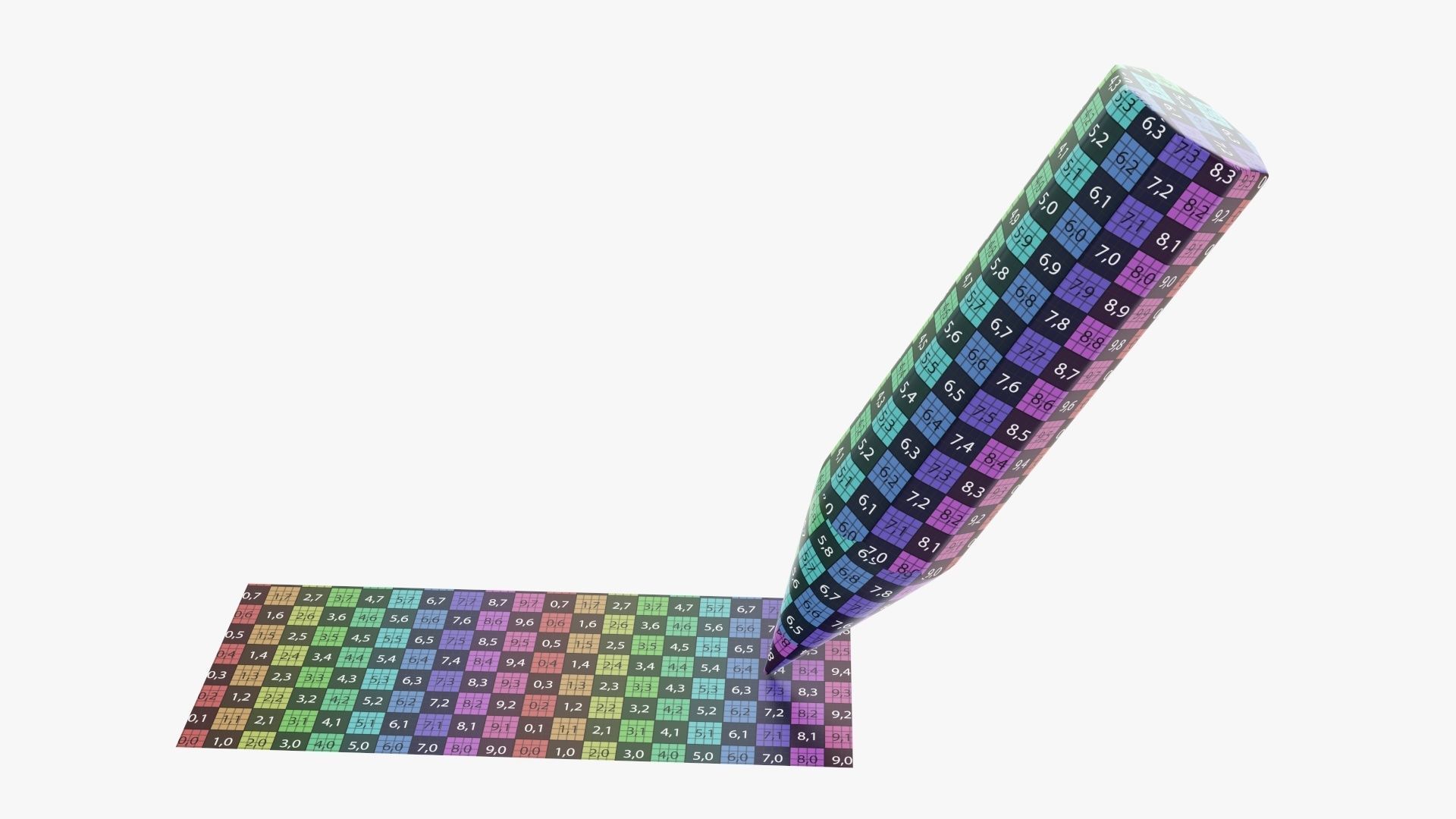 Writing tilted pencil 3D model_7