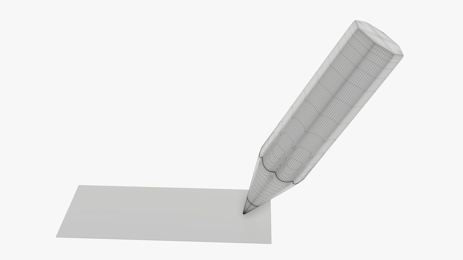 Writing tilted pencil 3D model_4