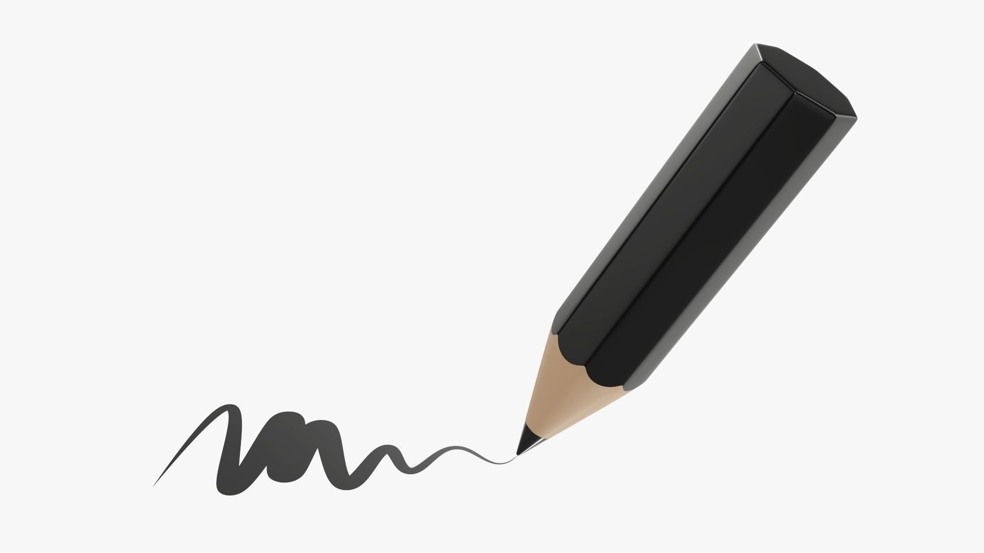 Writing tilted pencil 3D model_1