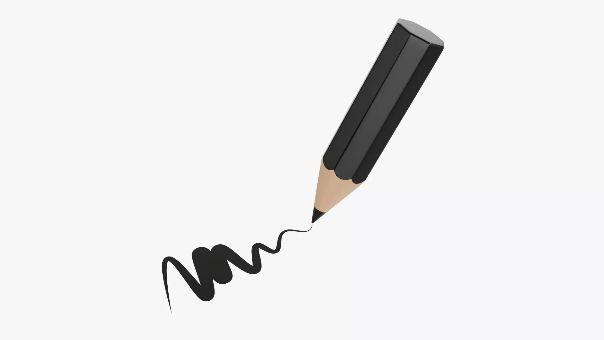 Writing tilted pencil 3D model_0