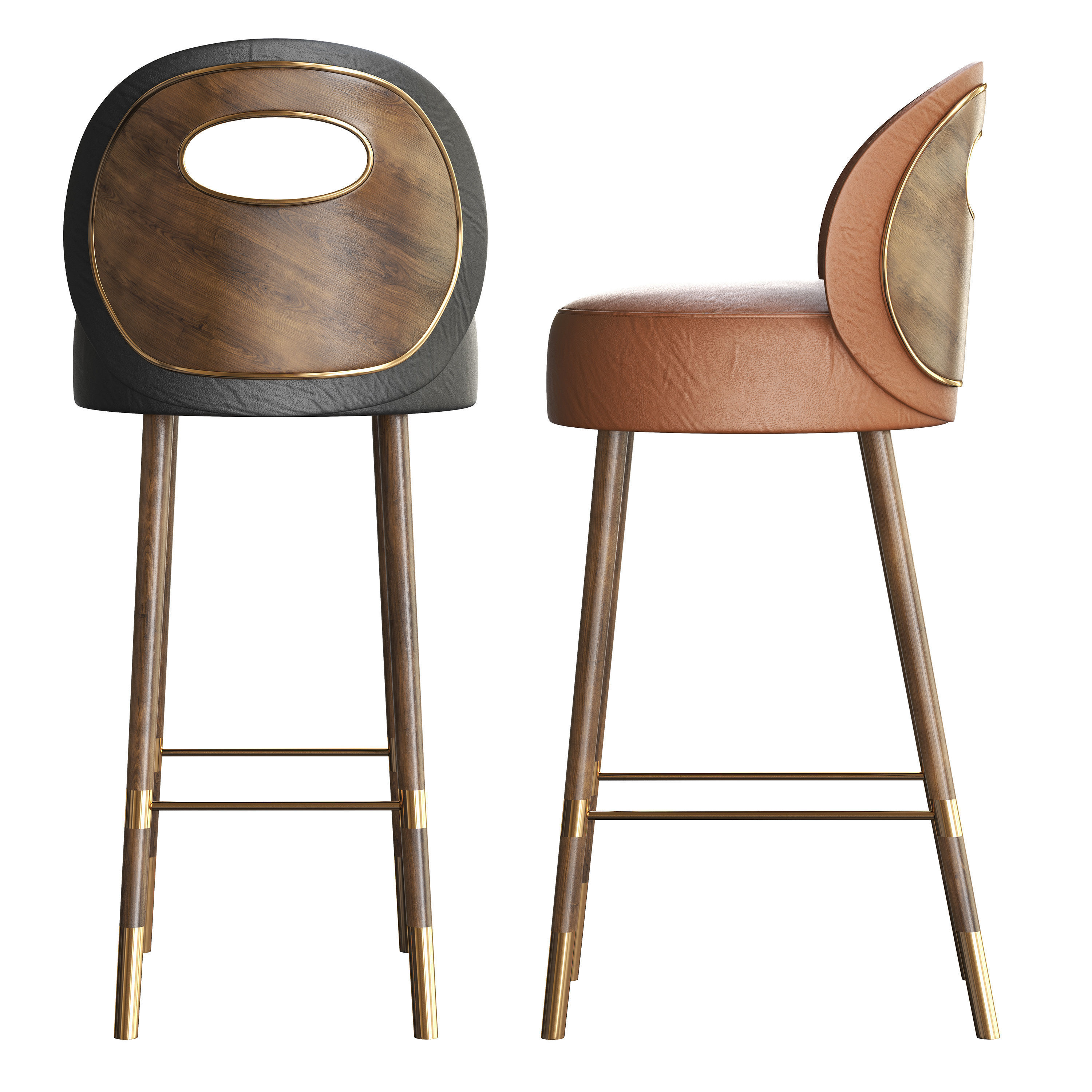 Bar chair 3D model_2