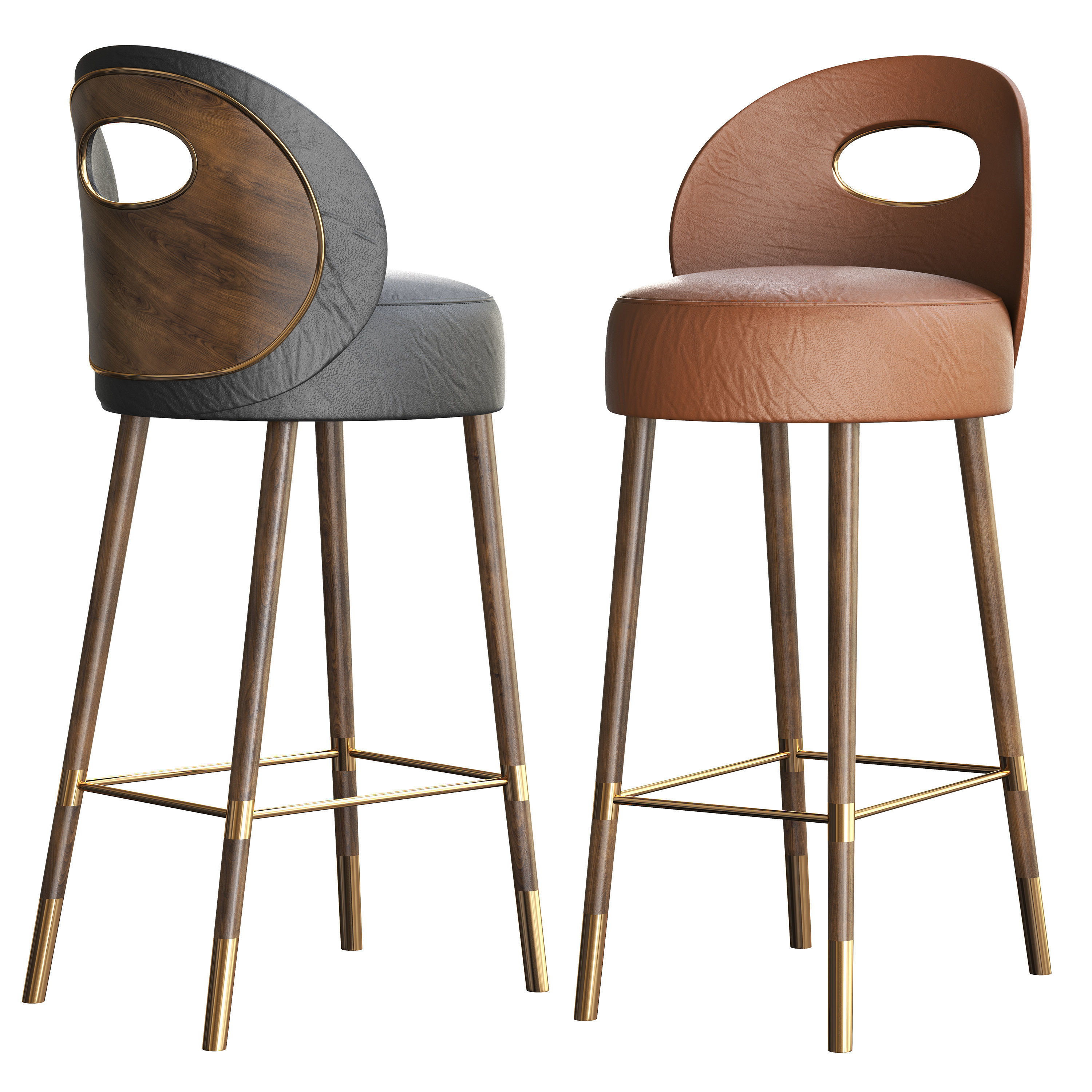 Bar chair 3D model_1