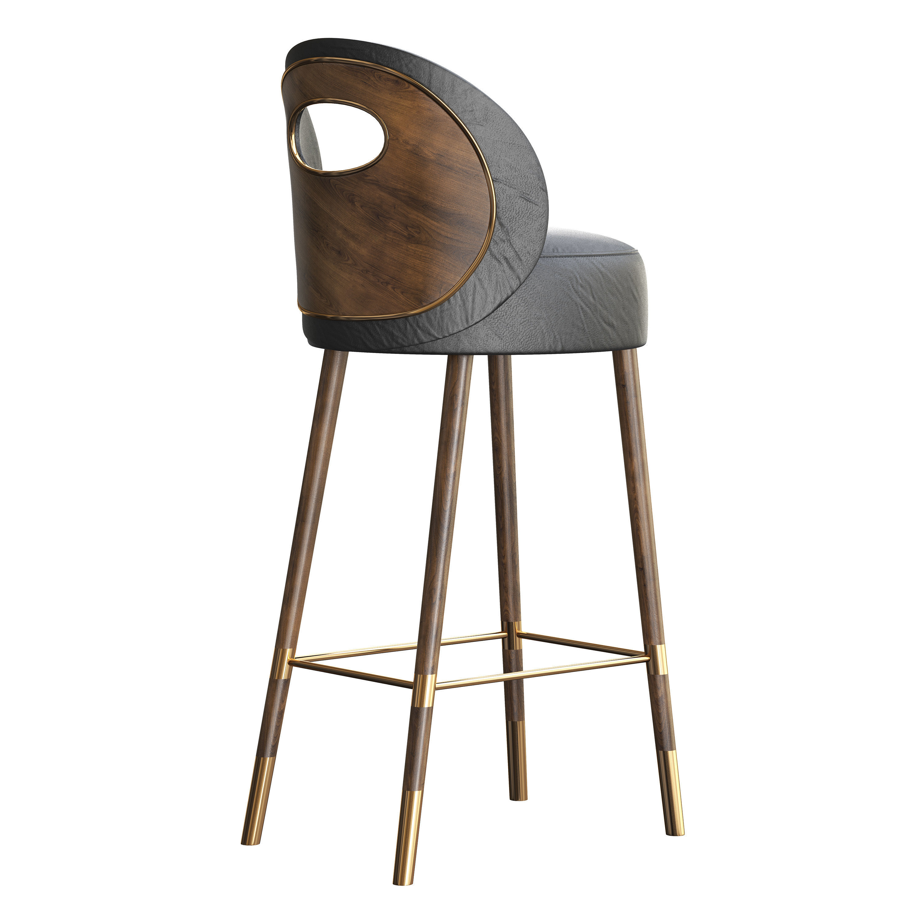 Bar chair 3D model_4