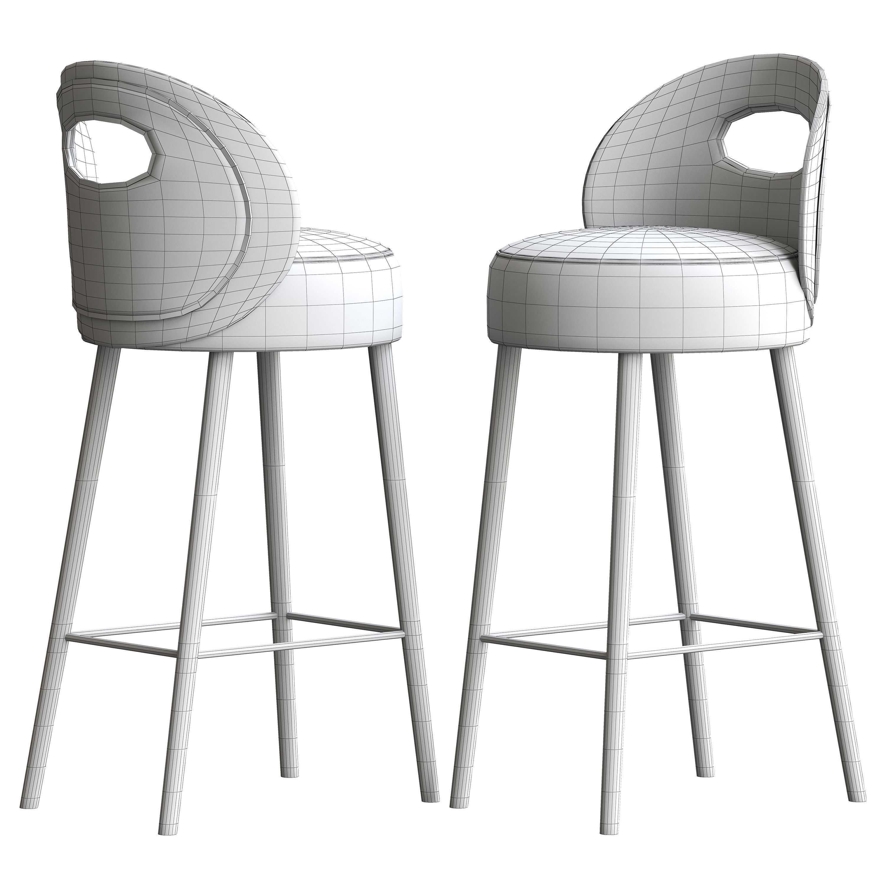 Bar chair 3D model_11