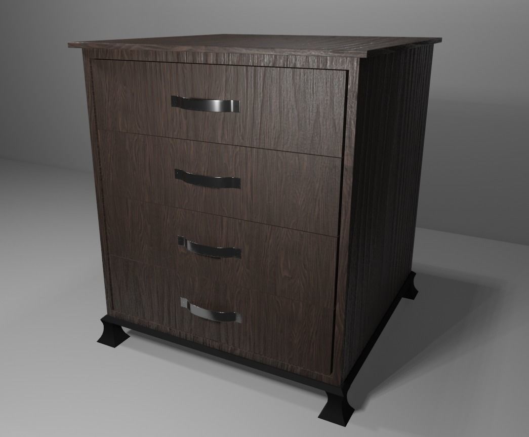 Dresser furniture Rigged PBR Gameready Low poly 3d model   Low-poly 3D model_4