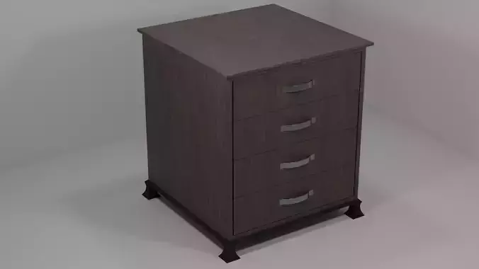 Dresser furniture Rigged PBR Gameready Low poly 3d model   Low-poly 3D model