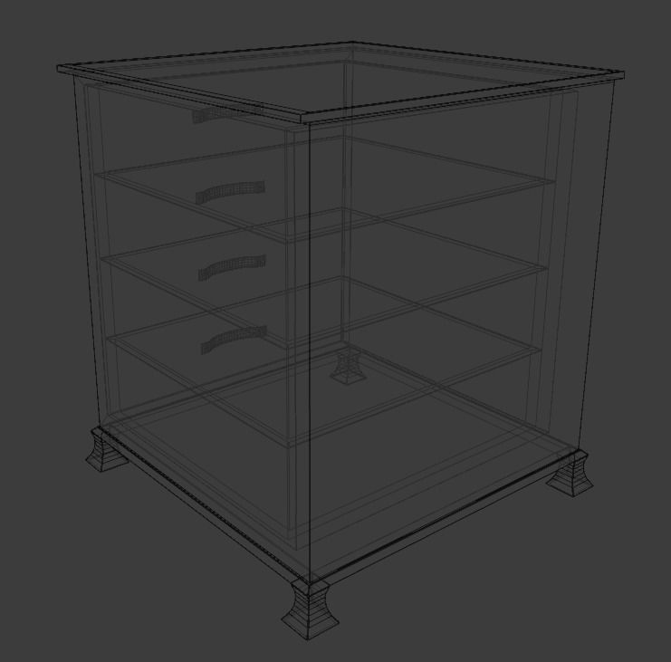 Dresser furniture Rigged PBR Gameready Low poly 3d model   Low-poly 3D model_5
