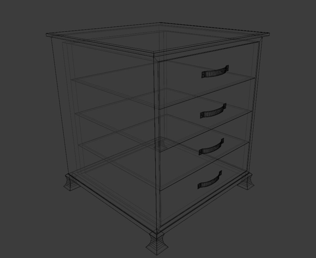 Dresser furniture Rigged PBR Gameready Low poly 3d model   Low-poly 3D model_7