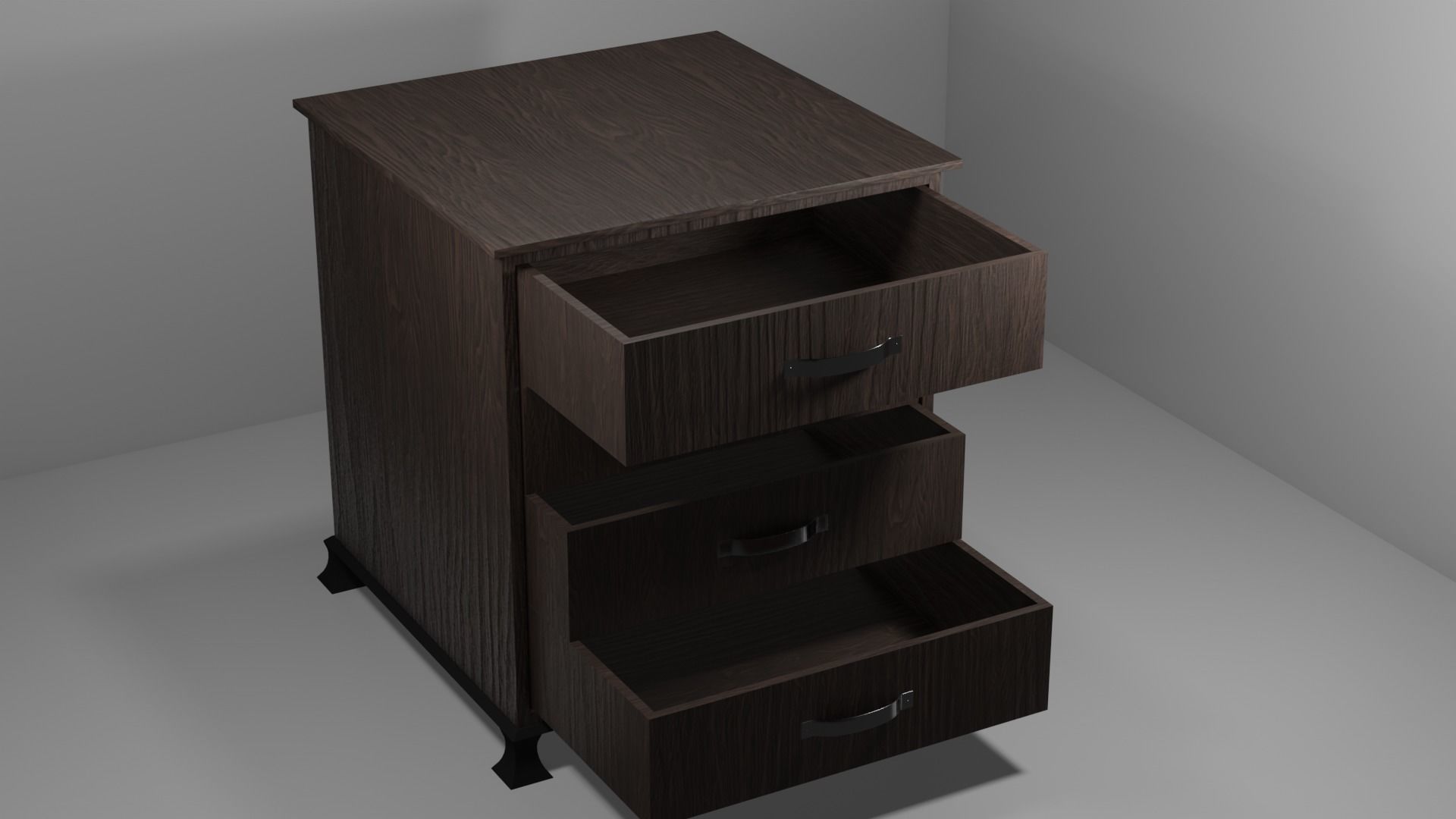 Dresser furniture Rigged PBR Gameready Low poly 3d model   Low-poly 3D model_1