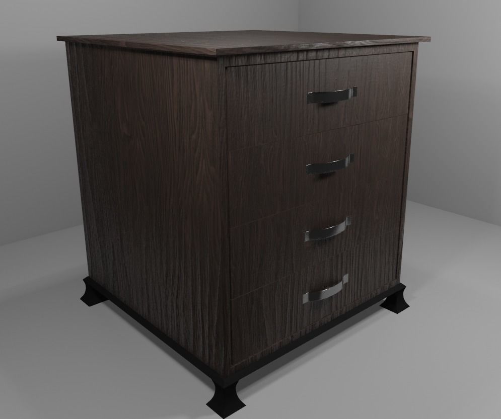 Dresser furniture Rigged PBR Gameready Low poly 3d model   Low-poly 3D model_8