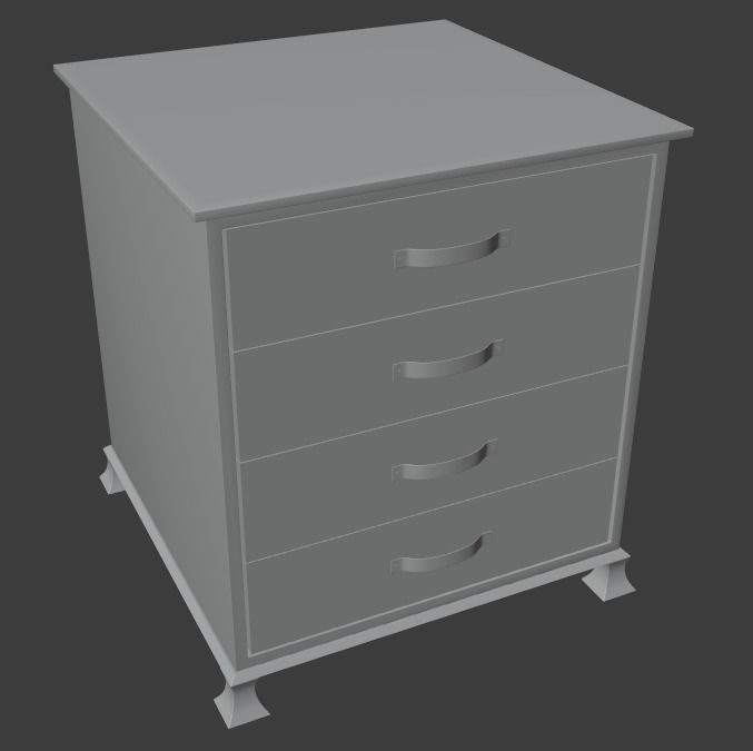 Dresser furniture Rigged PBR Gameready Low poly 3d model   Low-poly 3D model_14