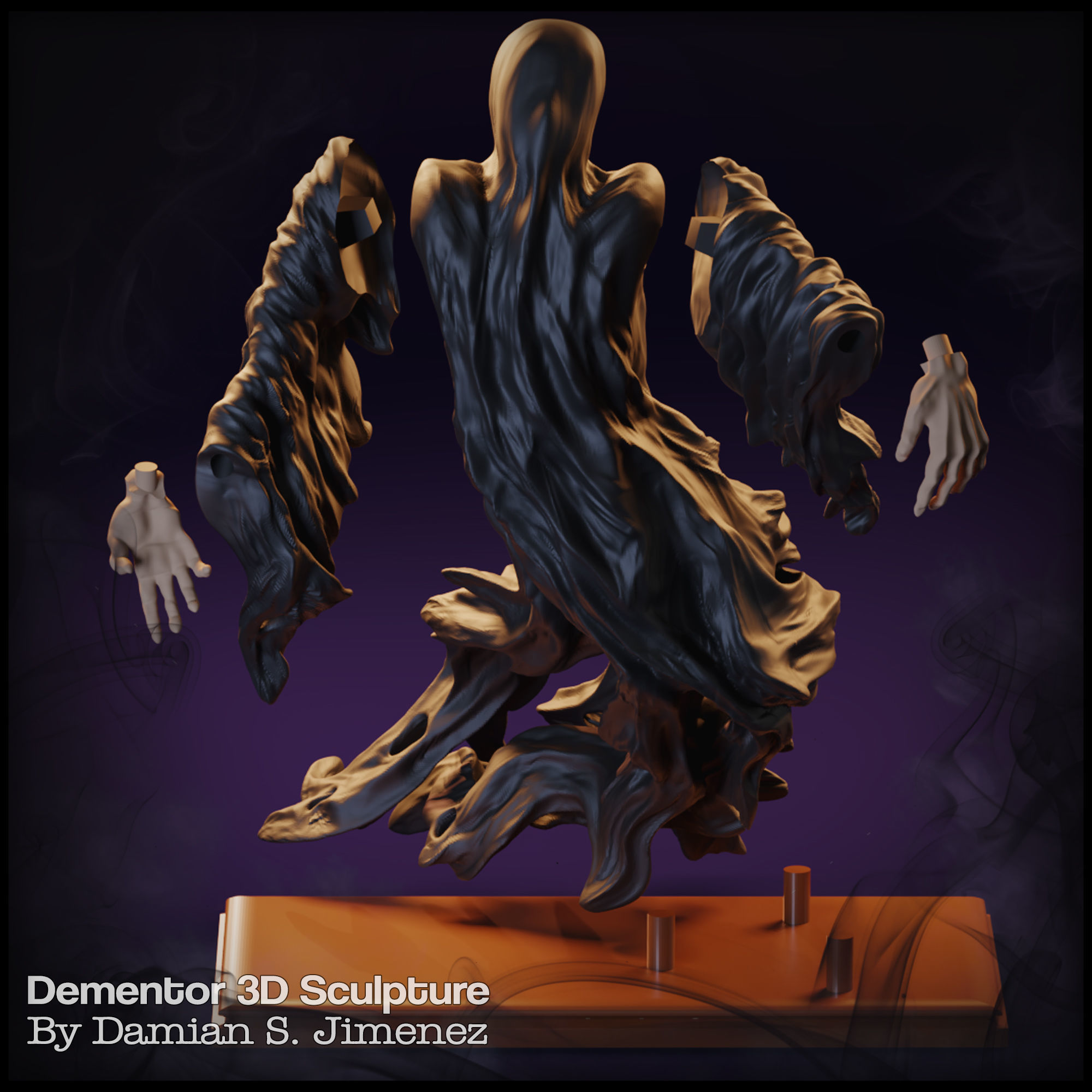 Dementor - Harry Potter Ghost Phantom Spectre Sculpture 3D print model_5
