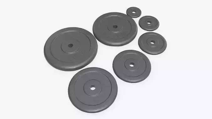 Barbell weight set rubberized