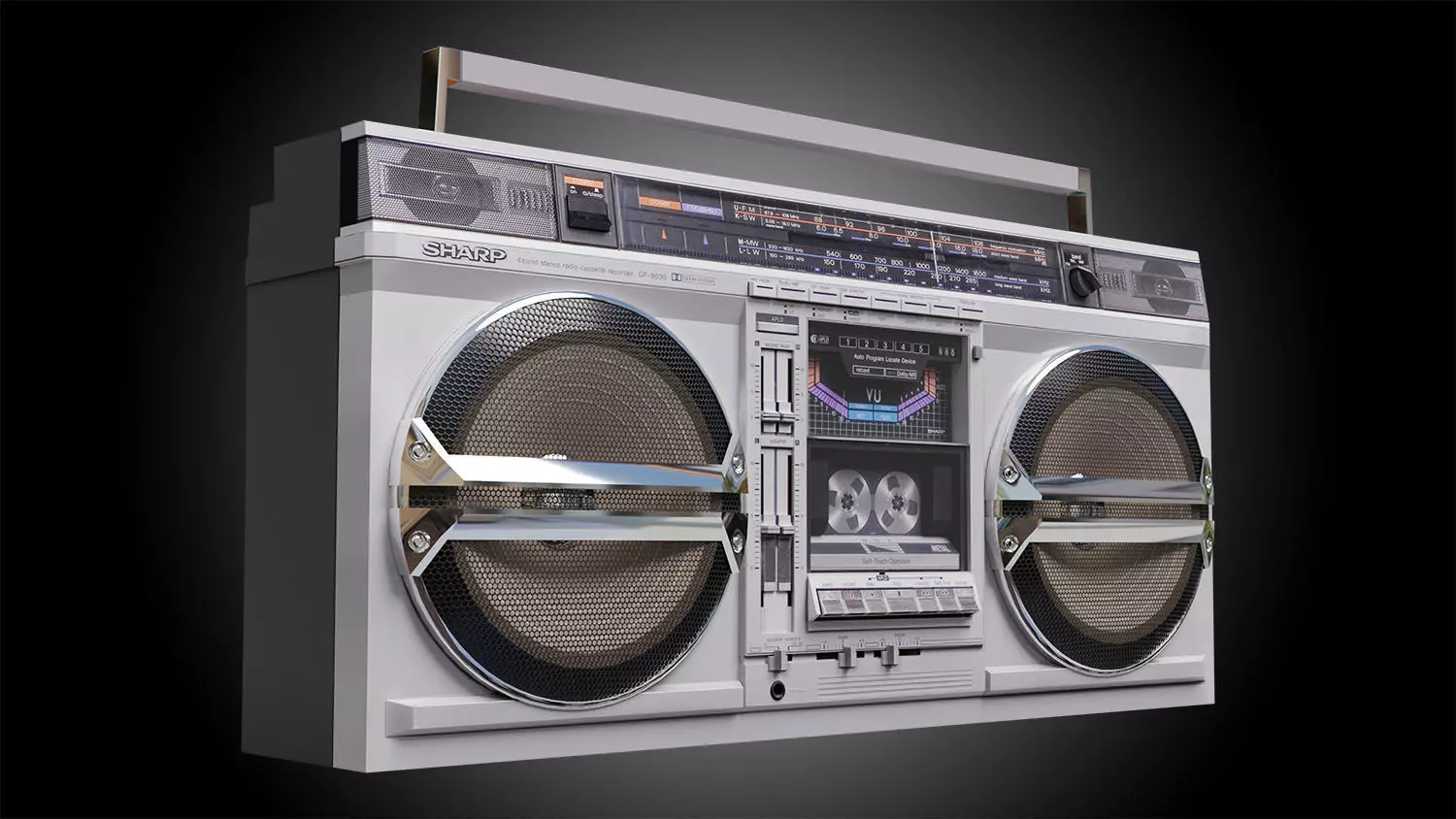 Retro Boom Box Ghetto Blaster  3D model_0