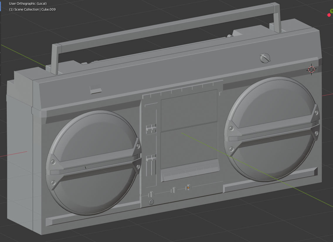 Retro Boom Box Ghetto Blaster  3D model_16