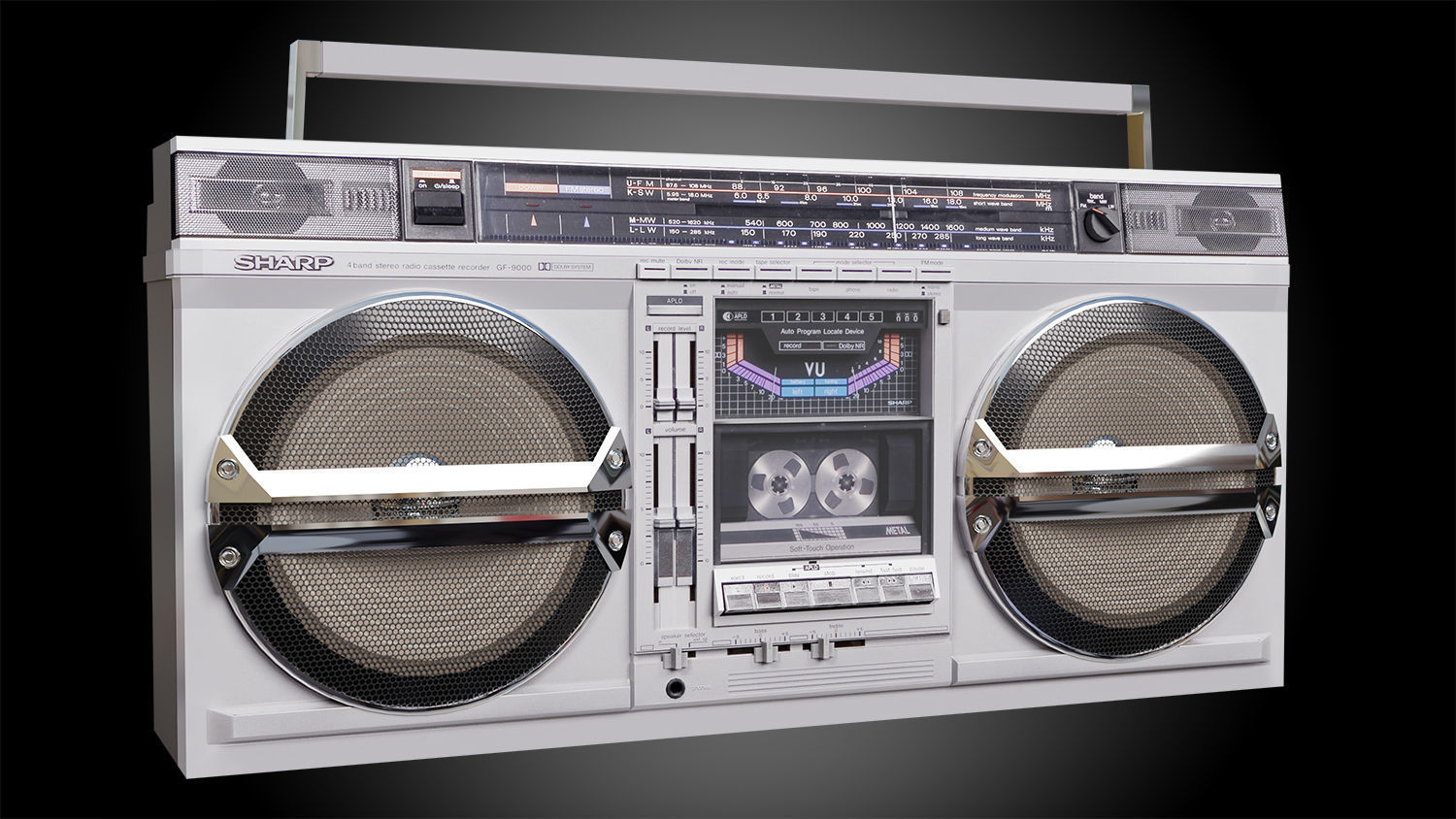 Retro Boom Box Ghetto Blaster  3D model_1