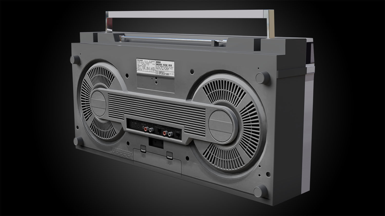 Retro Boom Box Ghetto Blaster  3D model_7