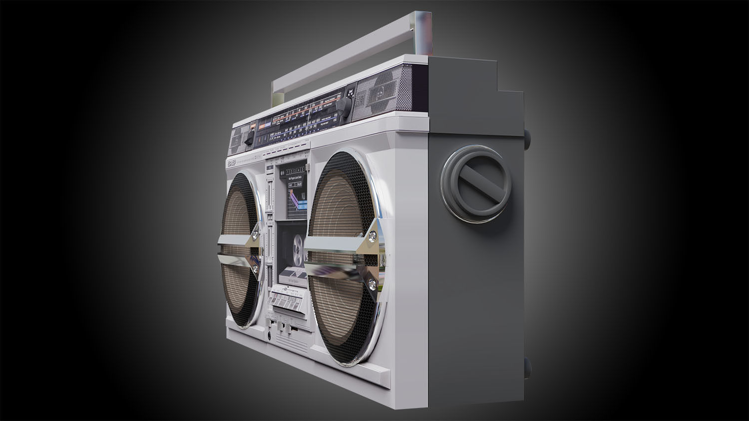 Retro Boom Box Ghetto Blaster  3D model_12