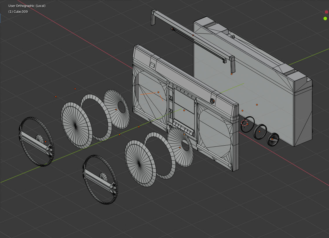 Retro Boom Box Ghetto Blaster  3D model_21