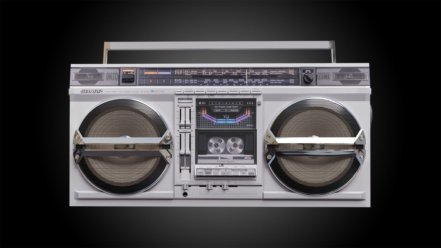 Retro Boom Box Ghetto Blaster  3D model_15