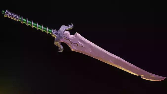 Stylized Dragon Sword Free low-poly 3D model