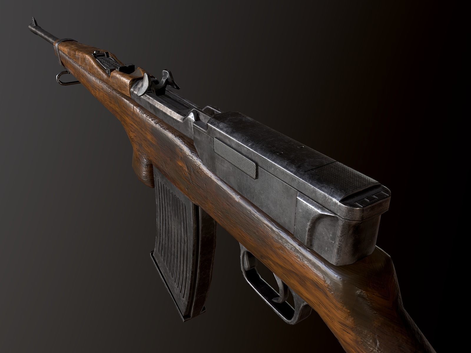 Mauser 1916 WW2 German Rifle PBR Low-poly 3D model_1