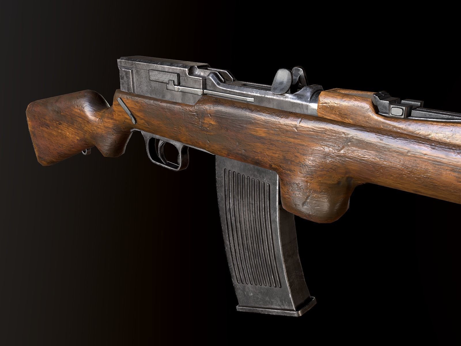Mauser 1916 WW2 German Rifle PBR Low-poly 3D model_5