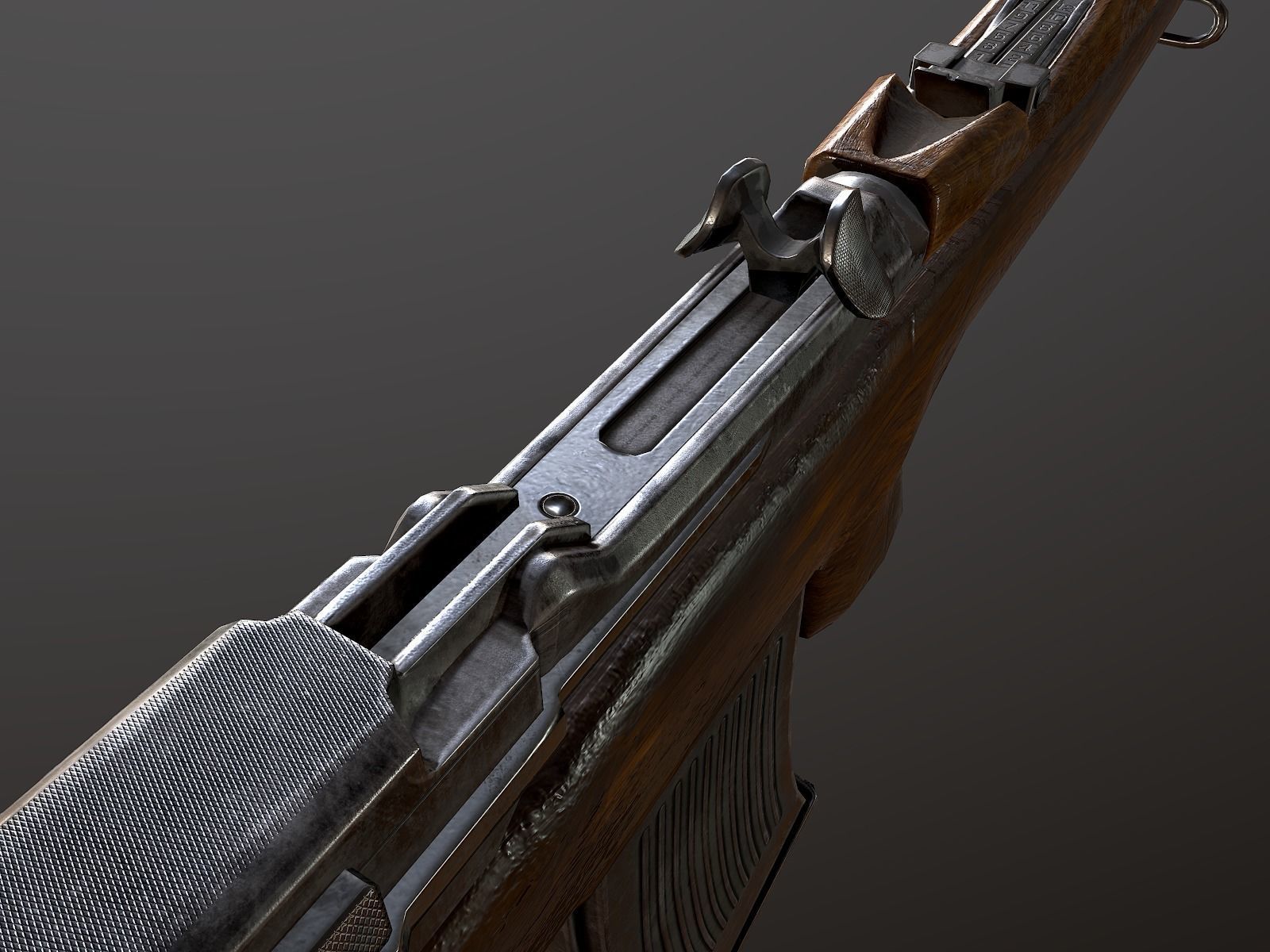 Mauser 1916 WW2 German Rifle PBR Low-poly 3D model_8