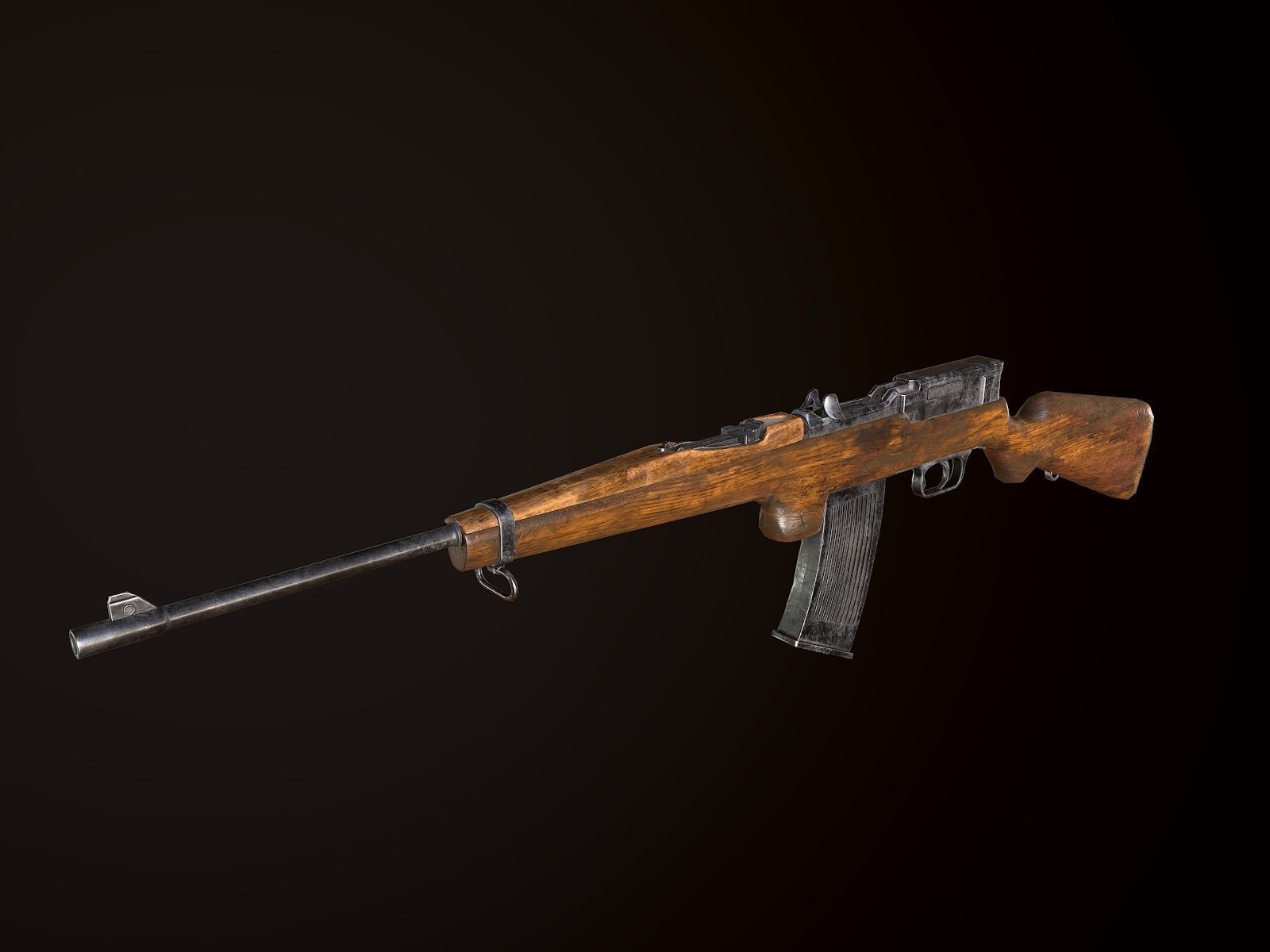 Mauser 1916 WW2 German Rifle PBR Low-poly 3D model_2