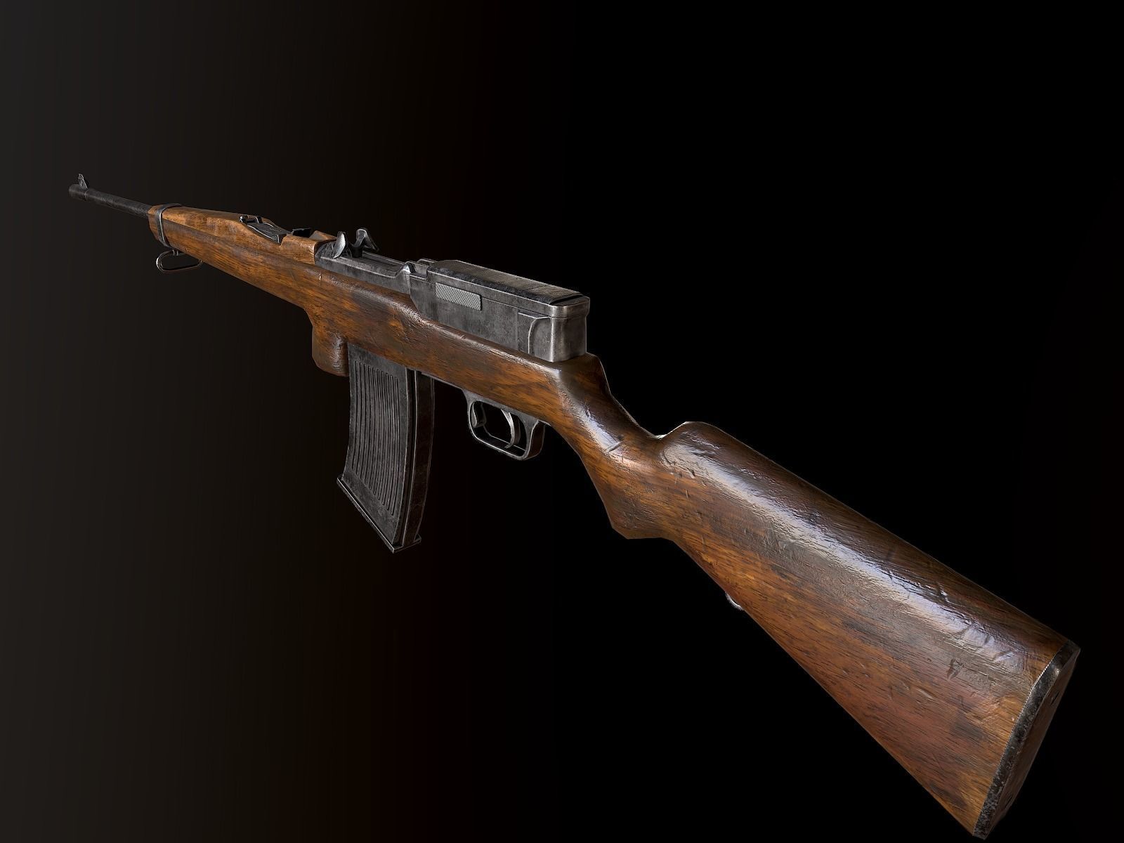 Mauser 1916 WW2 German Rifle PBR Low-poly 3D model_3