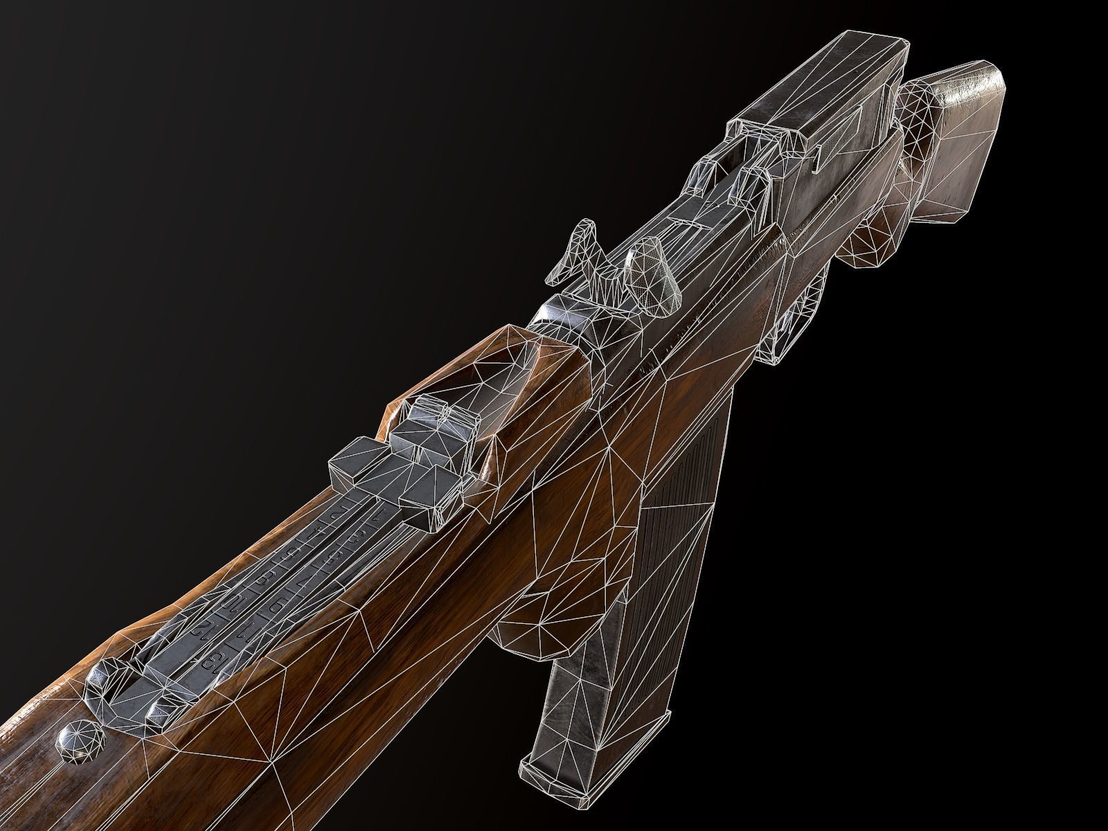 Mauser 1916 WW2 German Rifle PBR Low-poly 3D model_12