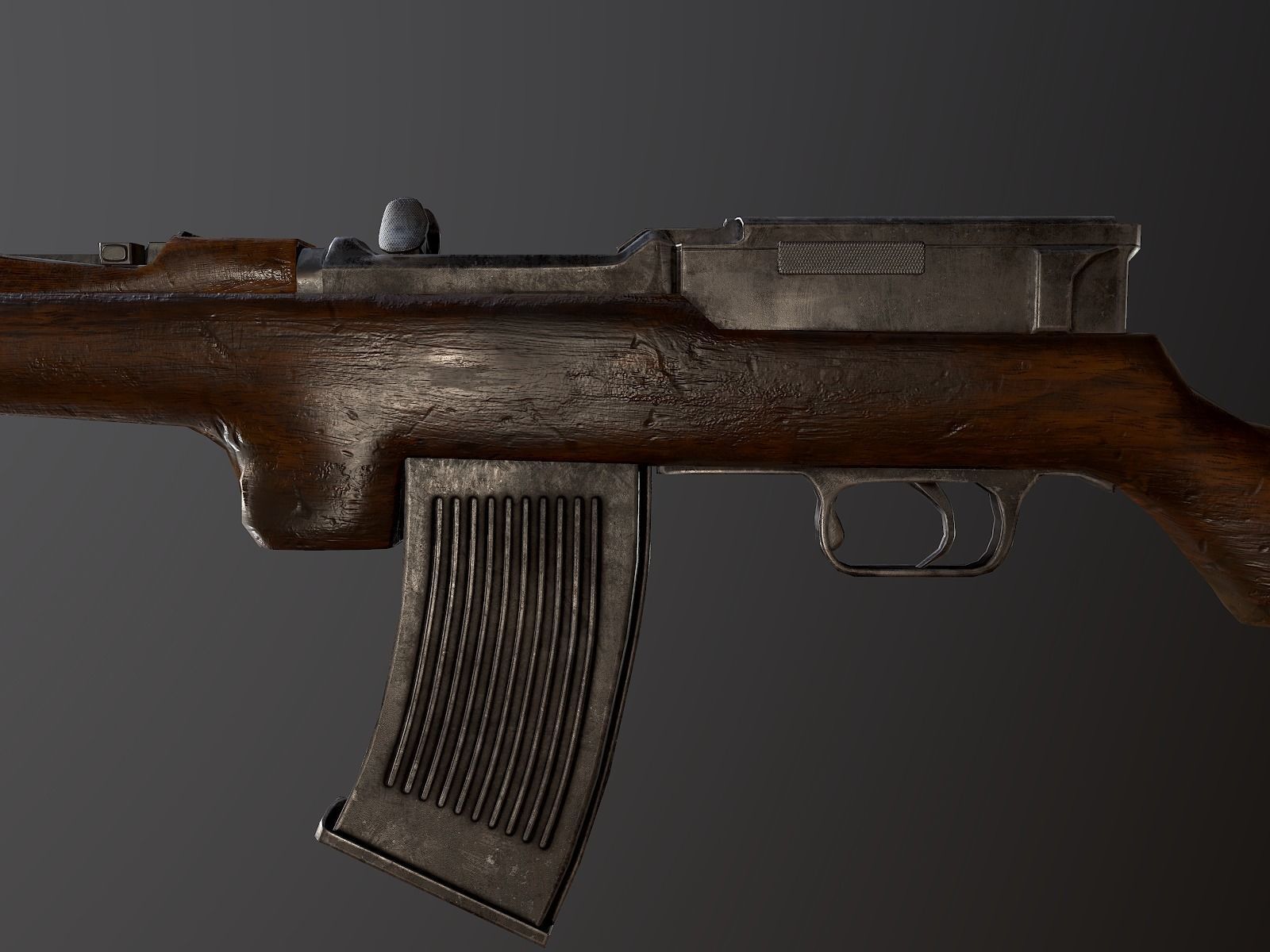 Mauser 1916 WW2 German Rifle PBR Low-poly 3D model_9
