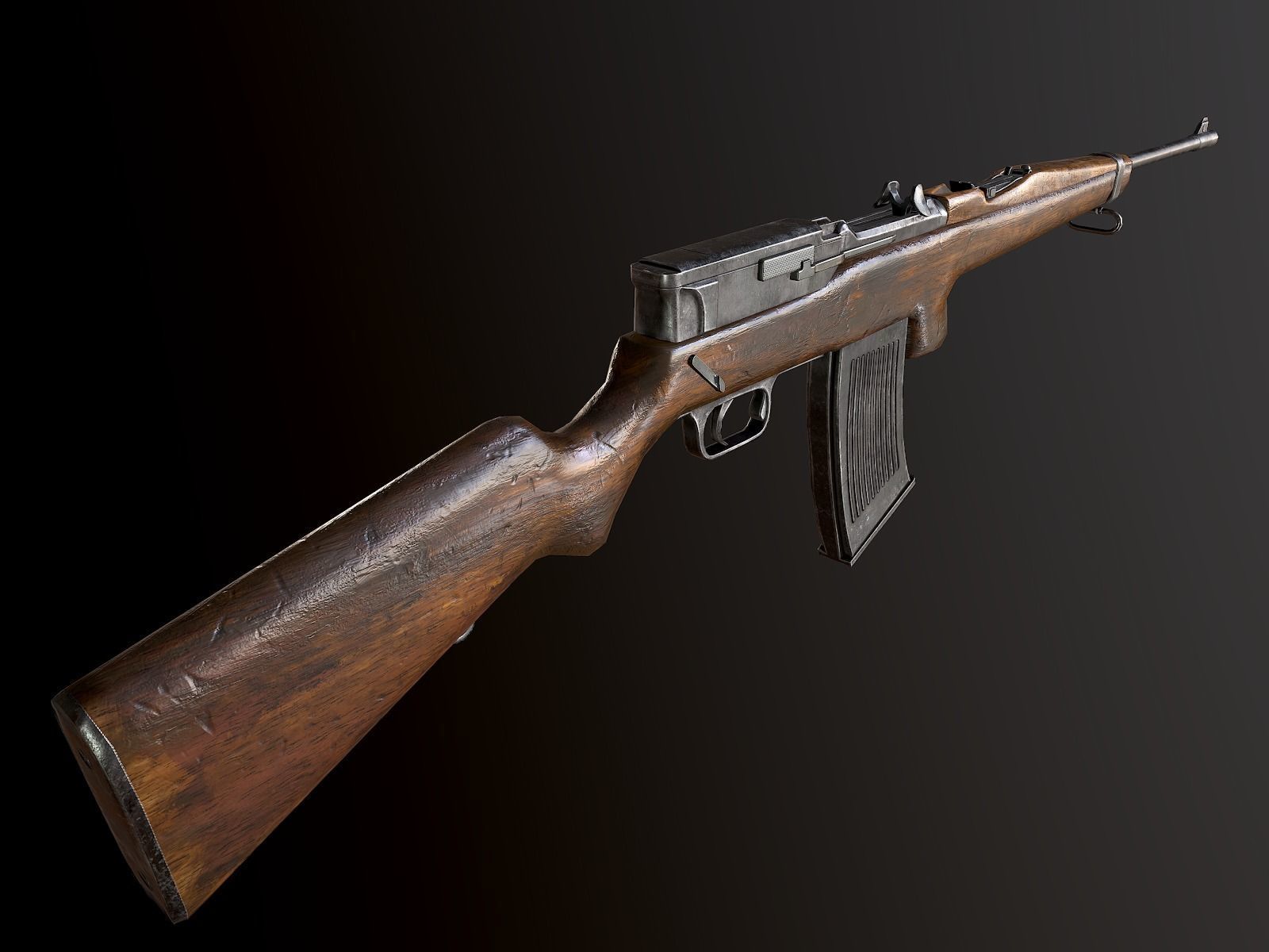 Mauser 1916 WW2 German Rifle PBR Low-poly 3D model_4