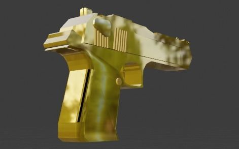 Deagle gun Low-poly 3D model_5