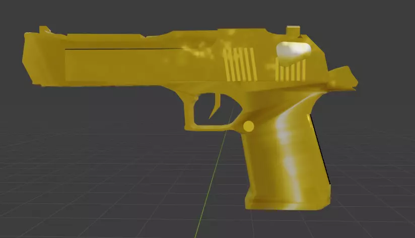 Deagle gun Low-poly 3D model_0