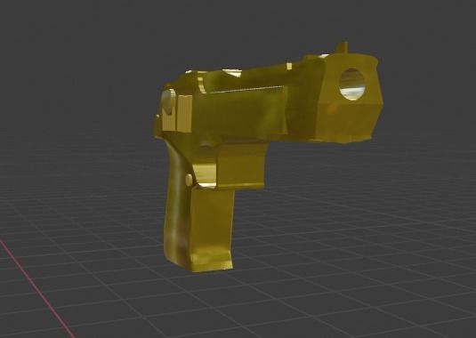 Deagle gun Low-poly 3D model_2