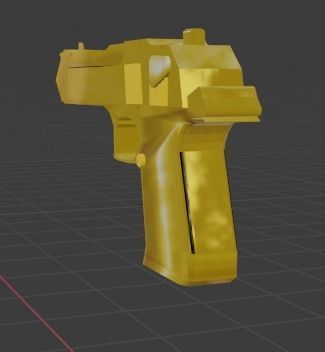 Deagle gun Low-poly 3D model_4