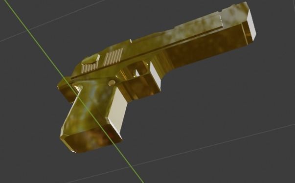 Deagle gun Low-poly 3D model_3