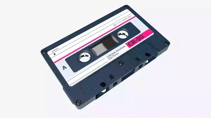Cassette music tape 3D model
