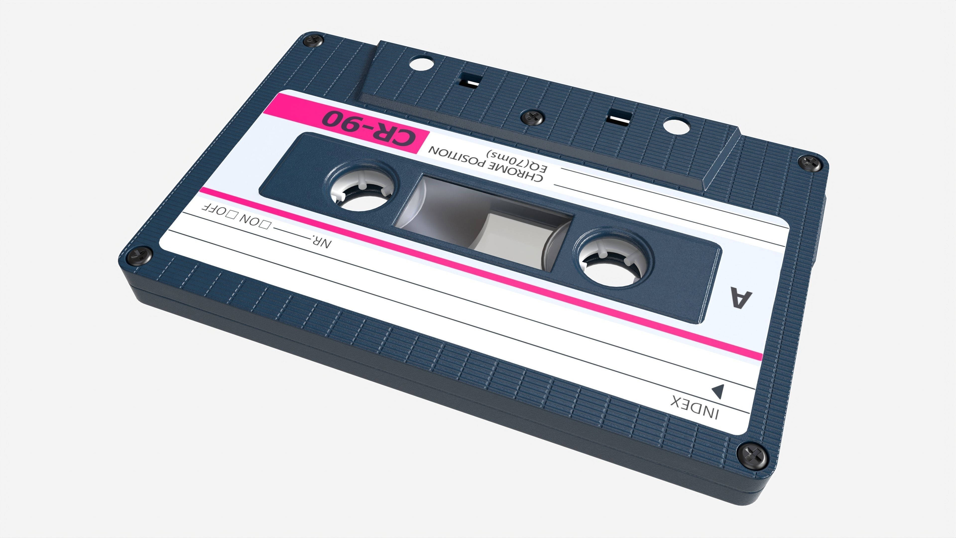 Cassette music tape 3D model_1