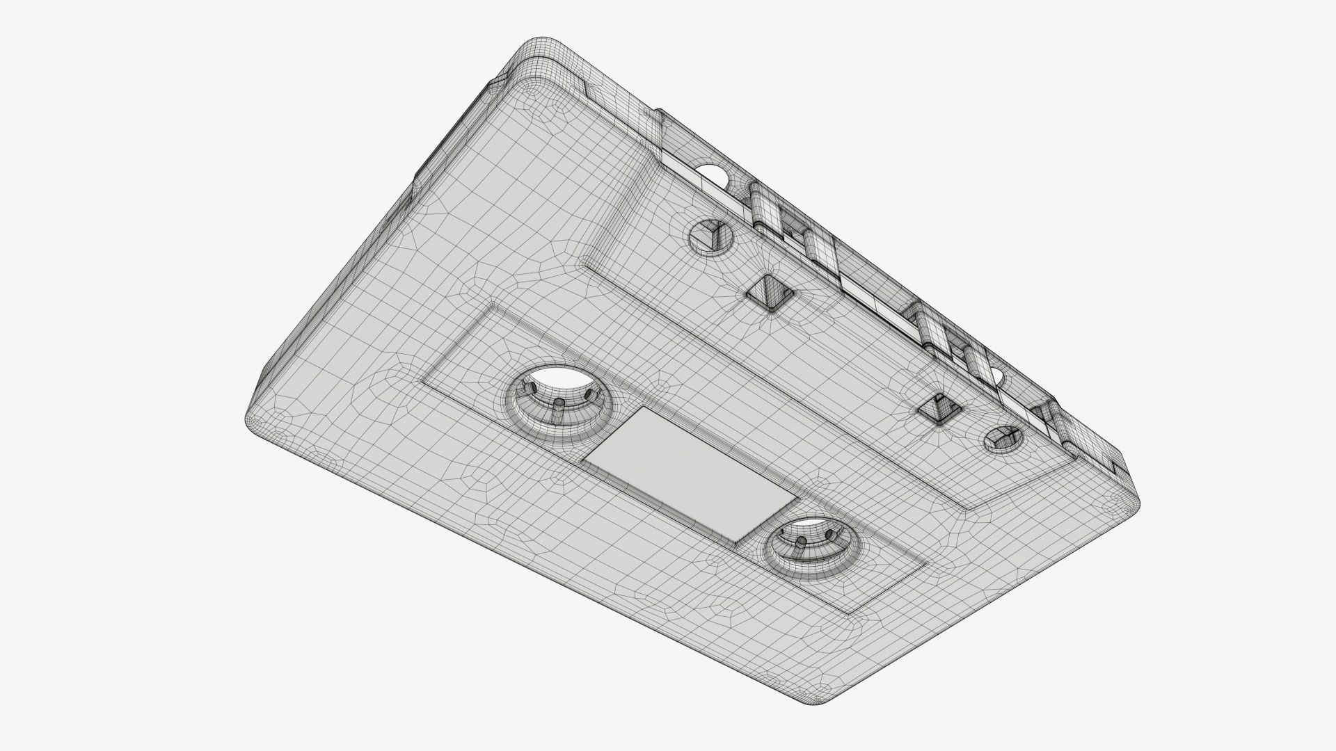 Cassette music tape 3D model_8