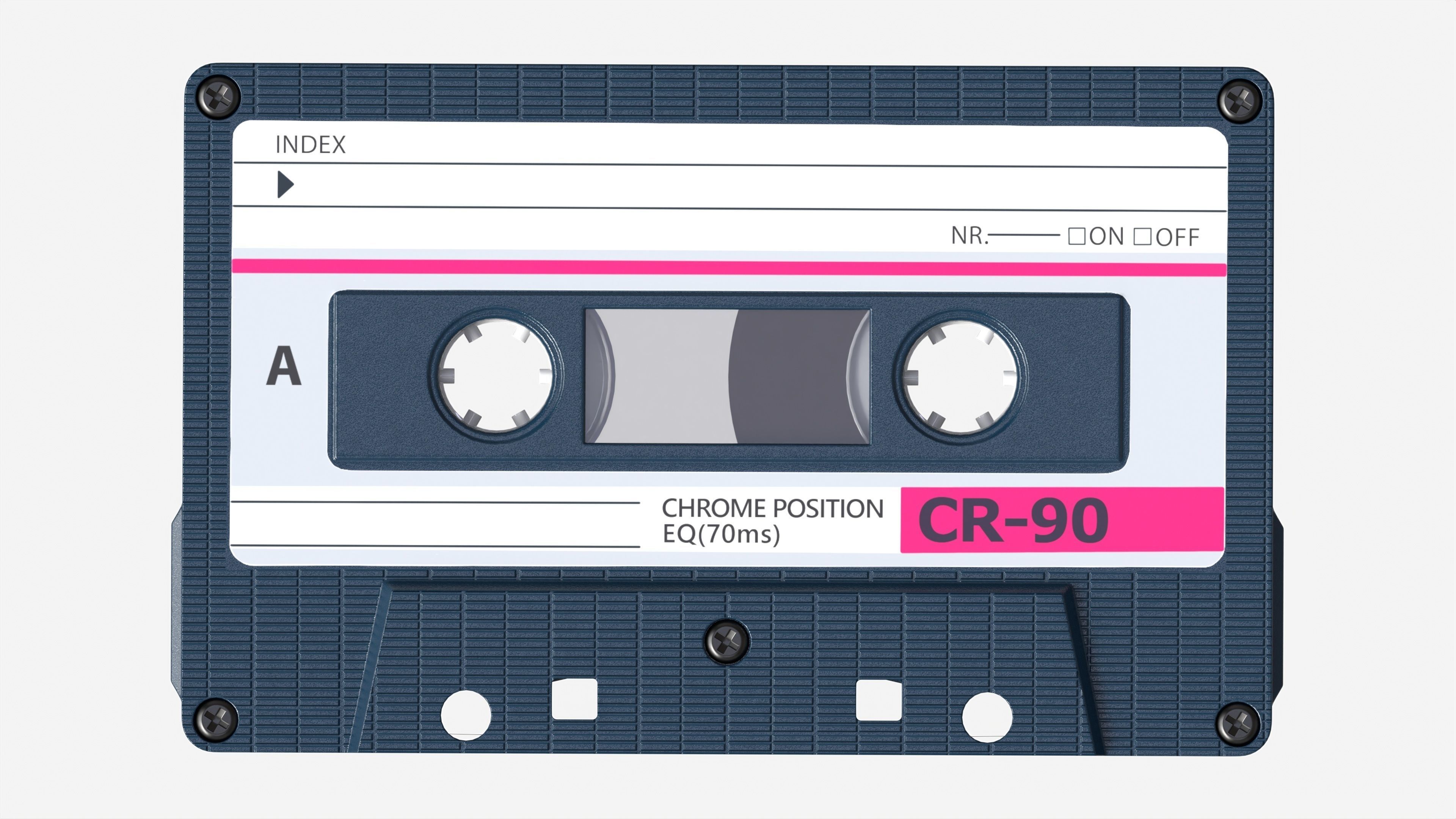 Cassette music tape 3D model_3