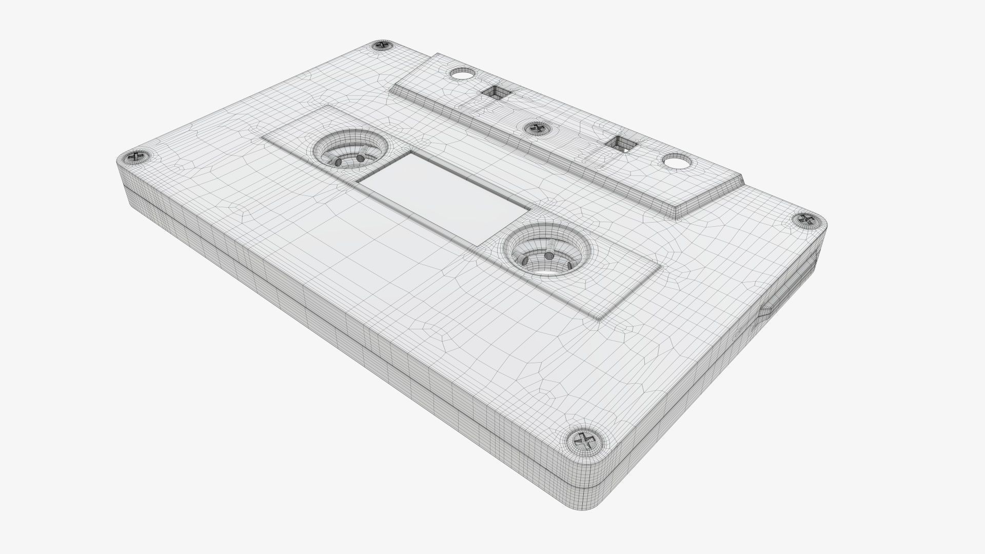 Cassette music tape 3D model_7