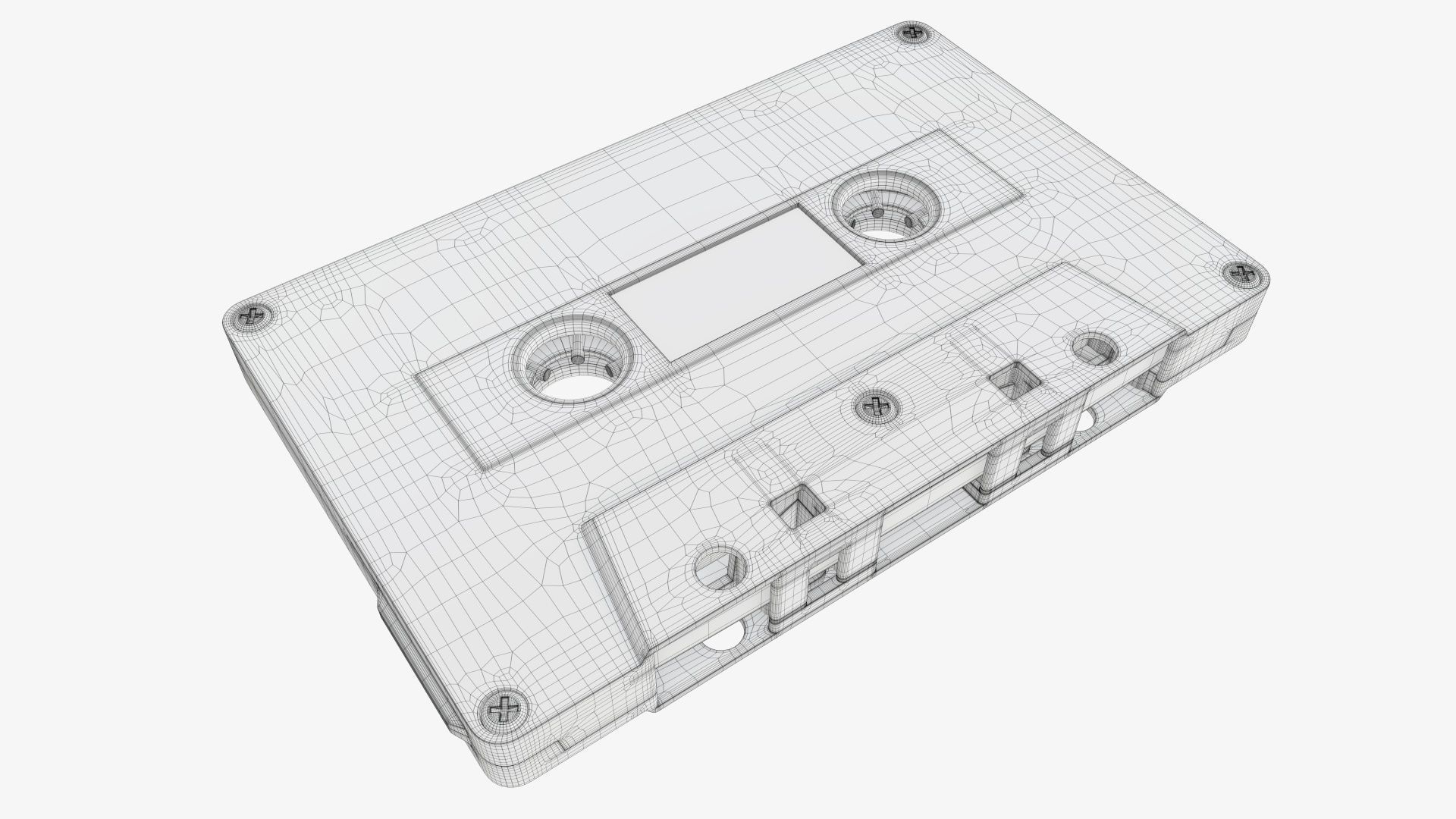 Cassette music tape 3D model_6