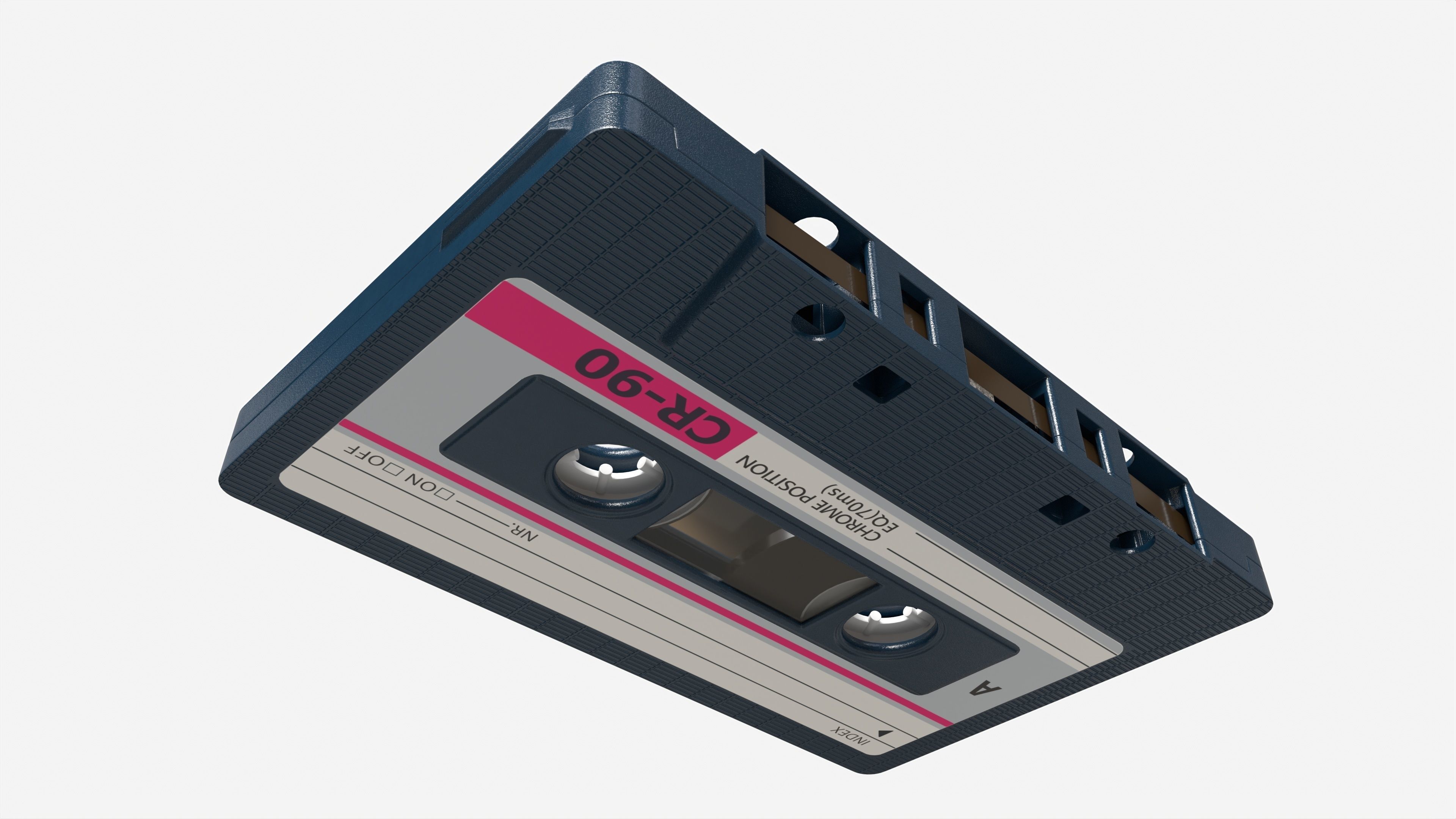 Cassette music tape 3D model_2