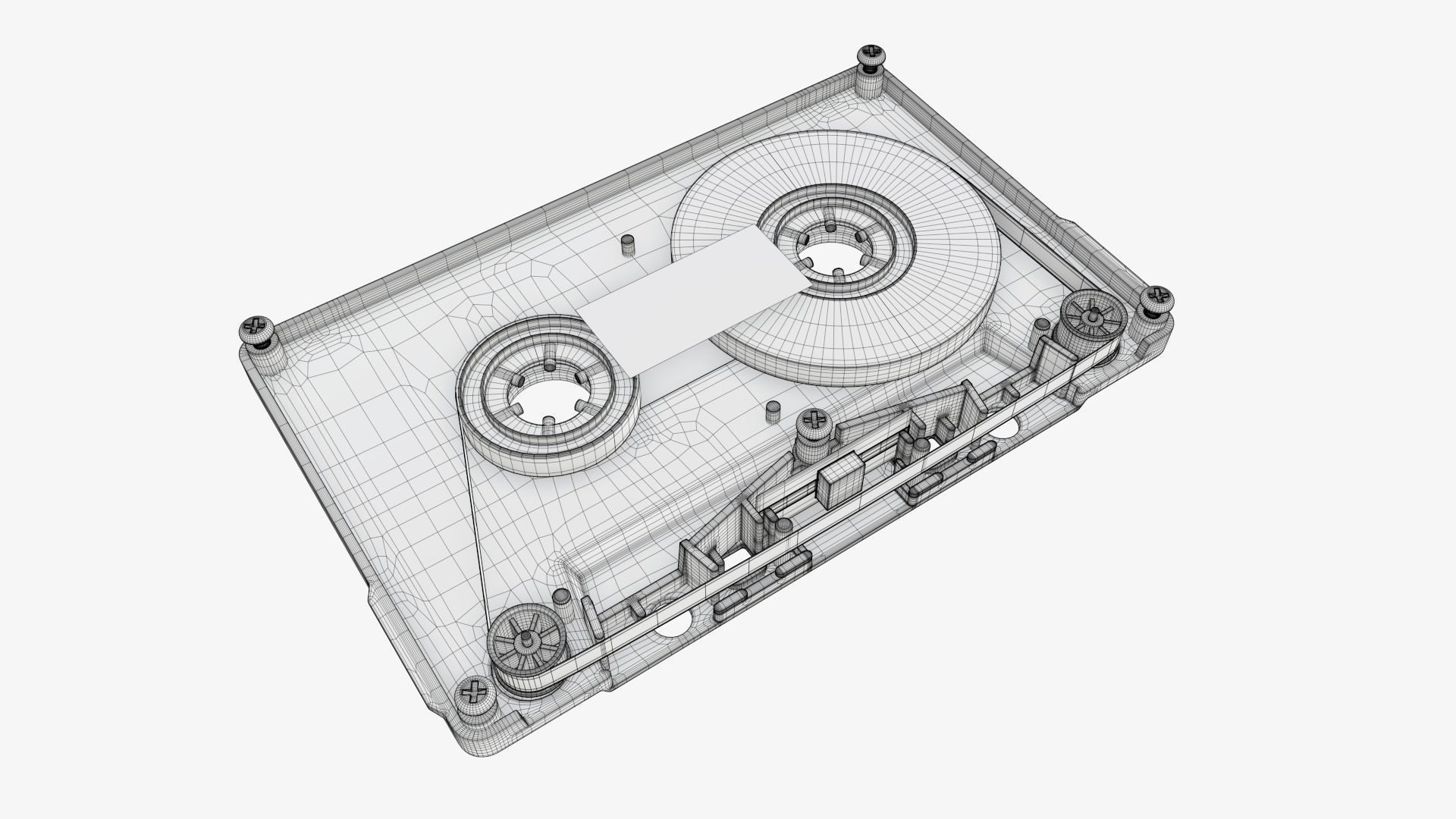 Cassette music tape 3D model_5
