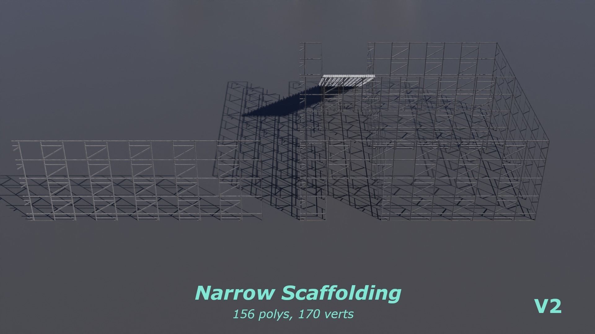 Modular Game Ready Grandstand V2 Low-poly 3D model_11